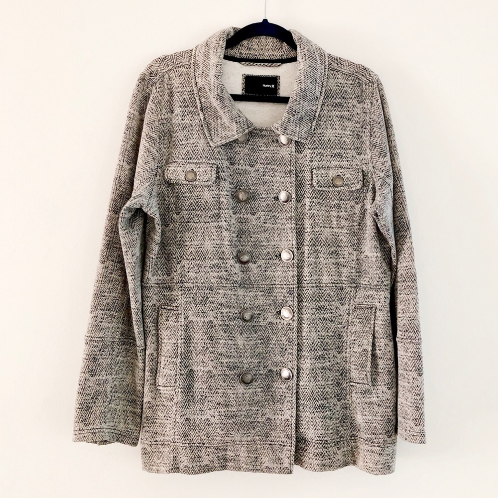 Hurley 3/4” length Gray Cotton Blend Peacoat